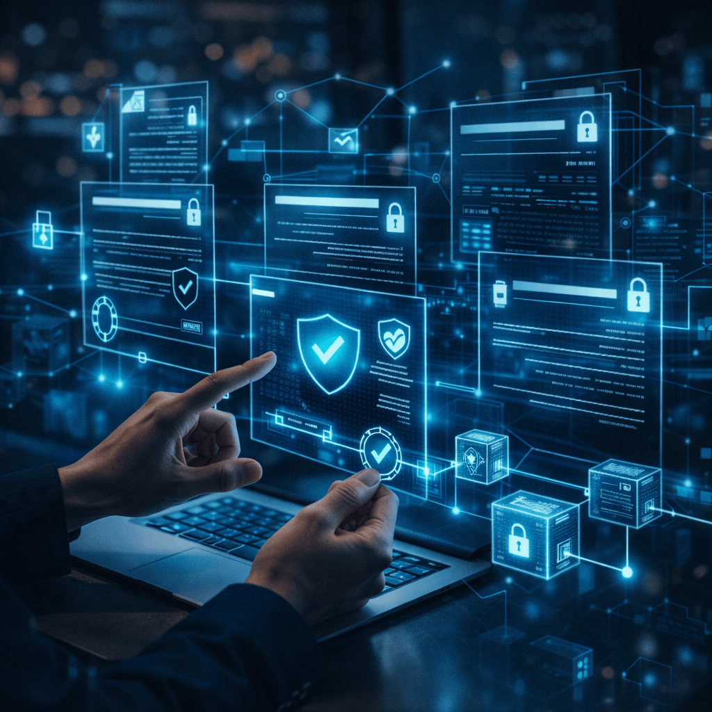 Documenti digitali protetti con blockchain e sicurezza dei dati tramite interfacce cloud e sistemi di notarizzazione digitale